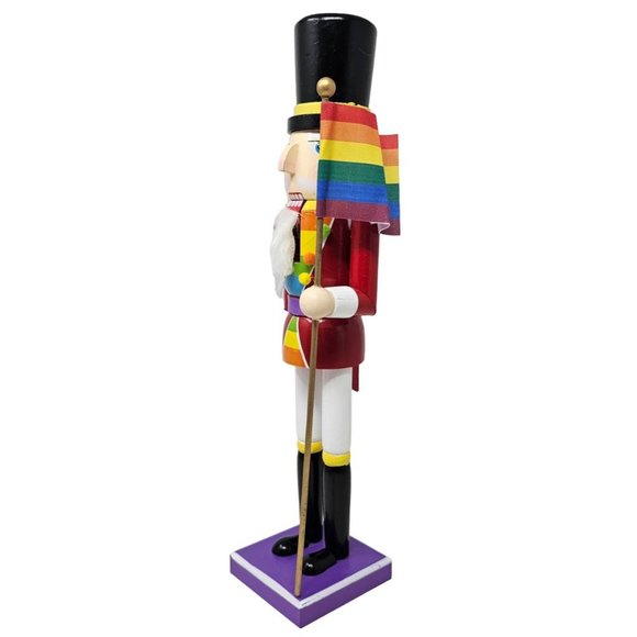 Rainbow LGBTQ Pride Solider Nutcracker 16" Wood  - Christmas Gift - Picture 2 of 5
